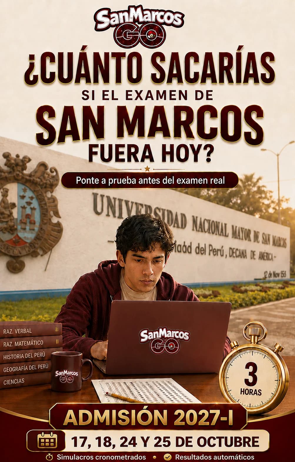 ¿Cuánto sacarías si el examen de San Marcos fuera hoy? — Simulacros Fijas de Fijas