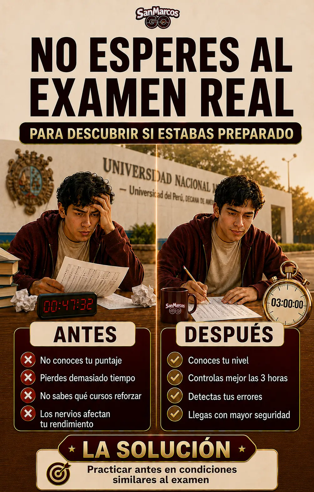 No esperes al examen real — Simulacros San Marcos