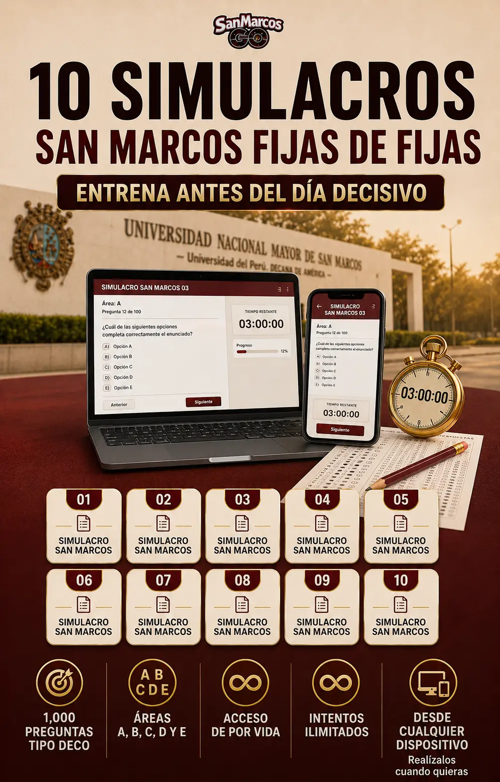 10 Simulacros San Marcos Fijas de Fijas