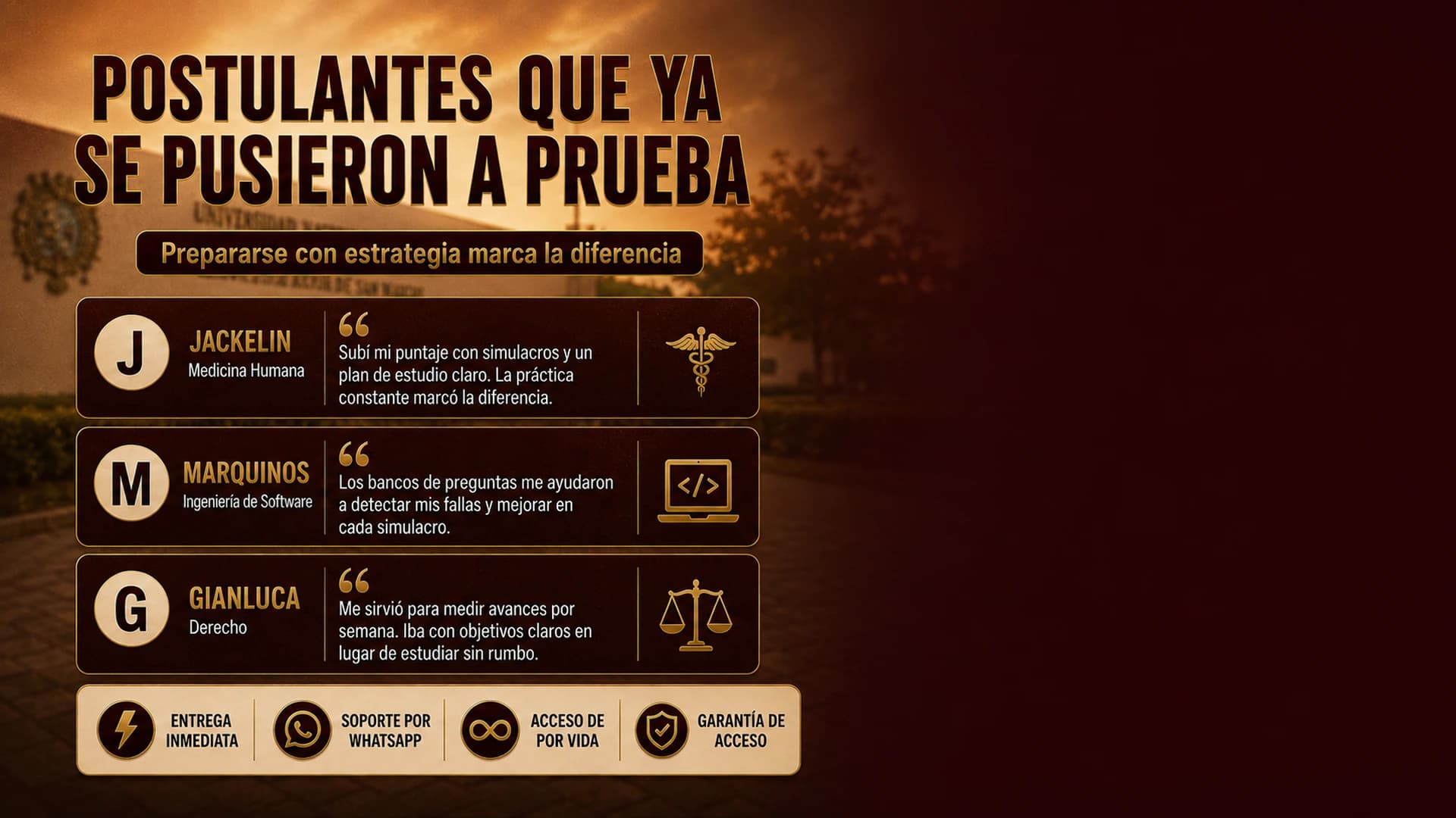 Testimonios — Postulantes que ya se pusieron a prueba