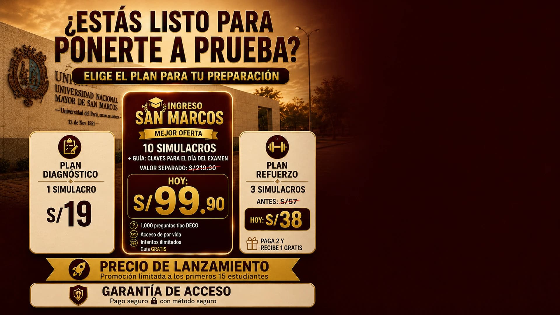 ¿Estás listo para ponerte a prueba? — Planes y precios