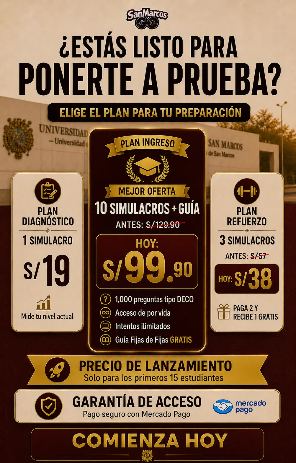 ¿Estás listo para ponerte a prueba? — Planes y precios